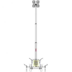 4000W Halogen Lamps Mobile Lighting Tower