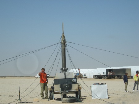 set up the 21m pneumatic telescopic masts