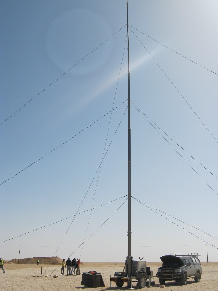 finished mounting 21m masts for outside telecommunication application