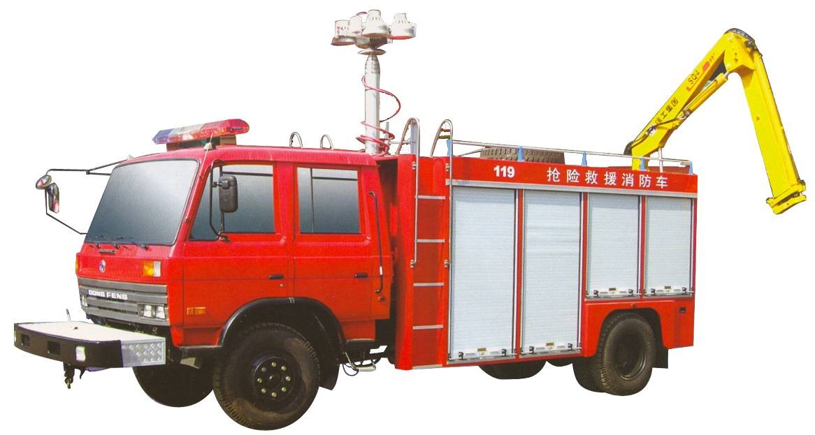 fire-fighting truck equipped PHT-pneumatic telescopic masts system